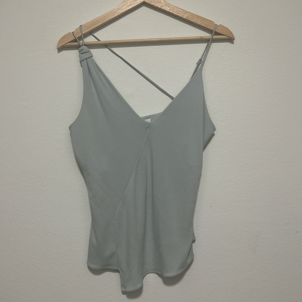 Vintage Y2K Asymmetrical Strappy Tank Top in Light Blue Size Medium